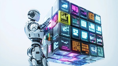 lorotrader_An_AI_robot_spins_a_giant_Nasdaq_cube
